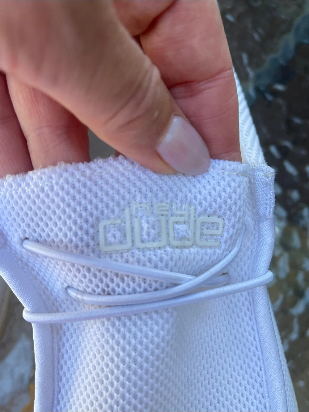 Hey Dude White Mesh Slip-On Loafers